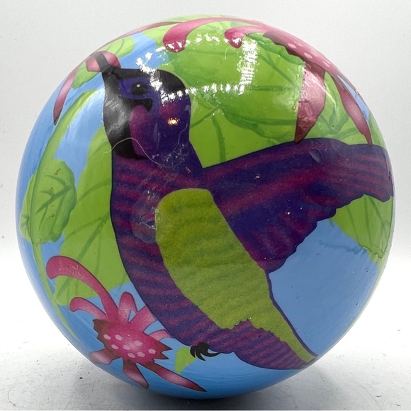 Nesting Wooden Spheres. 22.5”-4” circumference. Hummingbirds & Fuchsias - Picture 3 of 6